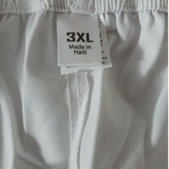 MAEVN White 9026 Scrub Pants Drawstring Back Elastic Flare Leg Size 3XL Waist 44 - Picture 7 of 9